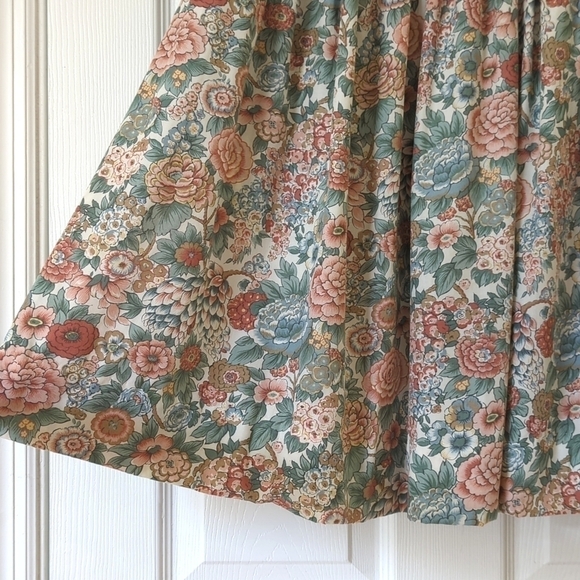 J.G. Hook 80's Vintage Flowy Floral Print Pleated High Waist A-Line Midi Skirt 6 - Picture 10 of 14